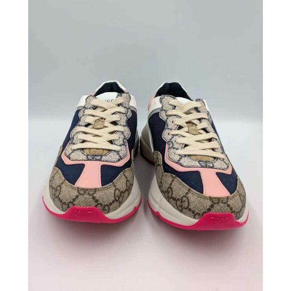 Gucci Women’s GG Rhyton Canvas Leather Low Top Sneakers Multicolor EU36.5 620185 - Picture 3 of 12